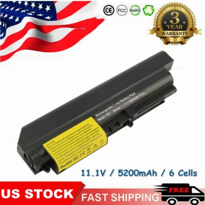 Battery for IBM Lenovo Thinkpad R400 T400 T61 R61 42T5229 42T4530 42T4677 5200mA - Image 1 of 4