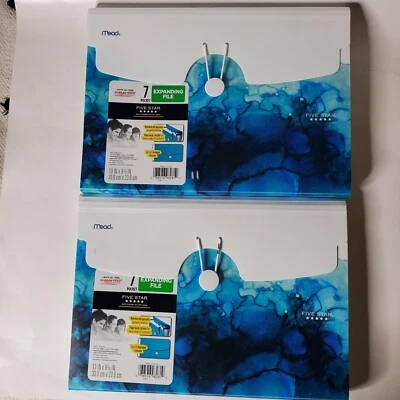 Five Star Lava Light 7-Pocket Expanding File Tabs (13" x 9 1/4") Blue Lava X2  - Image 1 of 4