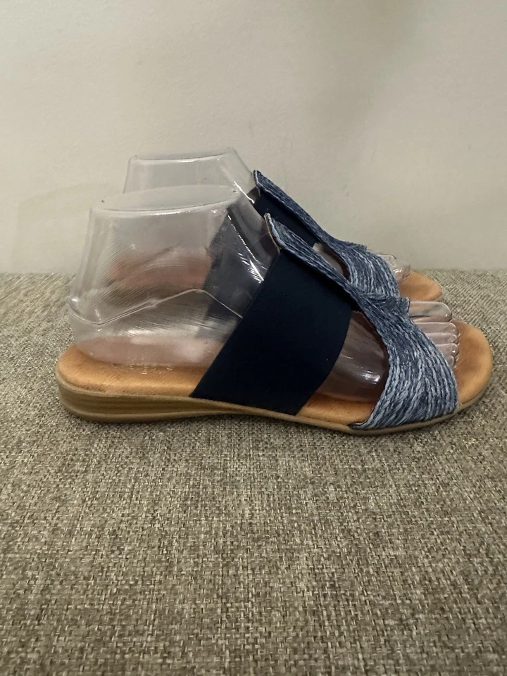 Sandalias Andre Assous de cuero azul talla 8 Foto 1 de 4