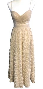 Hailey Logan Adrianna Papell Formal Prom Dress Cream Lt Beige 3 4 XS - Picture 1 of 9