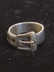 Anillo de plata de ley con hebilla ancha firmado C ROMA 925 talla 4 - Imagen 1 de 7