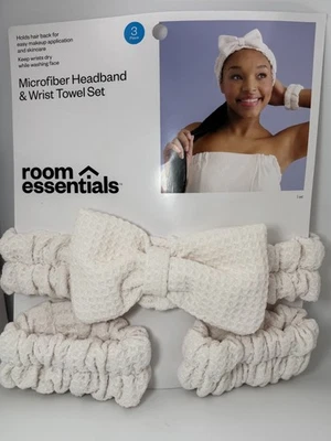 Juego de spa de microfibra Room Essentials - diadema + toallas de muñeca (3 piezas) Foto 1 de 4