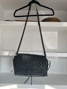 Zara Black Leather Quilted Shoulder Bag - Picture 1 of 19