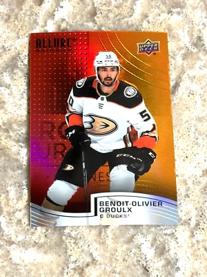 2021-22 UD Allure Red Orange Rainbow Benoit-Oliver Groulx #R-26 Anaheim Ducks - Image 1 of 2