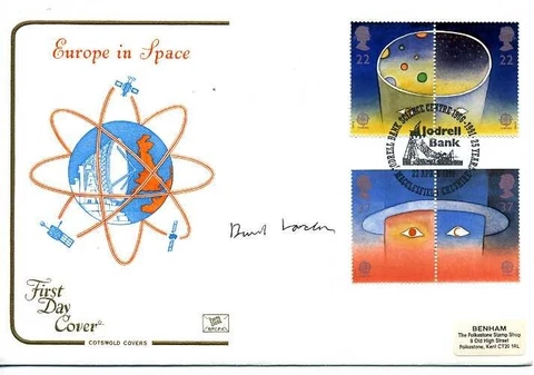 Europe in Space 1991 First Day Cover SIGNED BERNARD LOVELL Cover