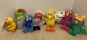 Sesame Street Beans Lot of 7 Characters Tyco Vintage Plush 1997 New with Tags 8”