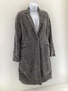 Planet Charcoal Wool Blend Overcoat Size 12 Long Sleeve V Neck - Picture 1 of 9