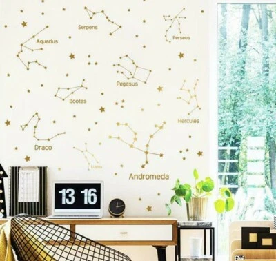 12 calcomanías de pared de constelación del zodiaco, calcomanías de estrellas, regalo del zodiaco, calcomanía de pared de vinilo Foto 1 de 4
