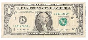 September 14, 2000 (L 09142000*) BIRTHDAY STAR Note $1 One Dollar Bill!!! - Picture 1 of 2