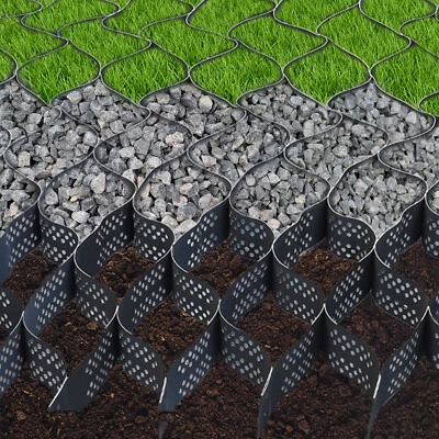 9x17Ft Ground Grid Scalable Ground Grid Gravel Grid Geo Grid Driveway Black US - Image 1 of 4