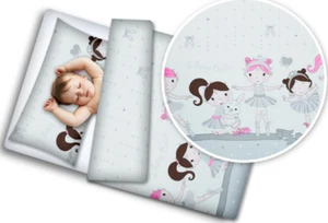 BABY BETTWÄSCHE SET 120x90 KISSENBEZUG BETTUNGSBEZUG 2-TEILIG PASSEND FÜR BETTBETT Ballerina grau - Bild 1 von 1