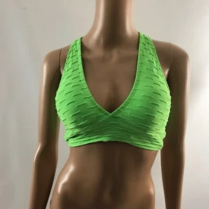 Mari Aquino Women’s Bralette Size M Women Bra Lime Green Racerback Underwear New - Picture 1 of 5