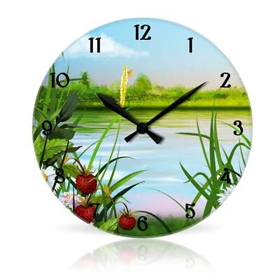 Lake Illustration br 圆形丙烯酸挂钟 10.75 — 第 1/3 张图片