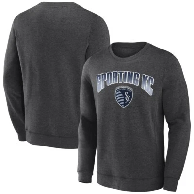 Sporting Kansas City MLS Men's Offside Gray Crew Neck Fleece Sweatshirt NWT - Image 1 of 4