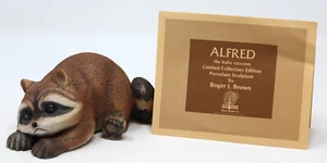 VTG Roger Brown Baby Racoon ALFRED Figure Realistic Signed Numbered Porcelain - Picture 1 of 5