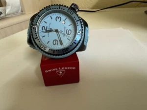 Swiss Legend Men's 21818P Neptune  blue Dial Silicone band 52m Watch - Picture 1 of 6