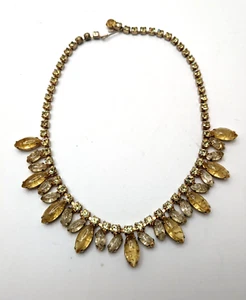 Vintage 60s D & E Juliana Art glass Golden yellow cabochons Open Back Rhinestone - Picture 1 of 7