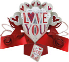 POP-UP VALENTINE'S CARD - LOVE YOU So Lucky You're Mine Hearts valentines Design