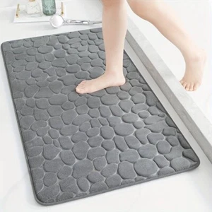 Bath mat pebble pattern memory shape 50x80 cm absorbent and non-slip - Picture 1 of 3