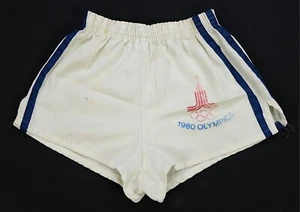 Rare Vintage JCPENNEY Lake Placid 1980 Winter Olympics Striped Shorts 70s 80s S - Picture 1 of 11