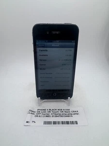 Apple iPhone 4 - Black - 8GB - (AT&T) - A1332 - functional - Imagen 1 de 8