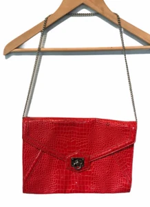 White House Black Market faux red Crocodile purse - Picture 1 of 5