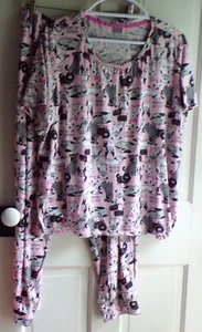 Secret Treasures Pink & Black Dog Print Mornings Are Ruff  Pajama Set Plus Sz 2X - Picture 1 of 8