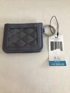 VERA BRADLEY Carbon Gray Campus Double ID NWT $39 - Picture 1 of 3