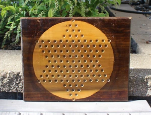 Tablero de juego de mármol a cuadros chino grande madera teñida primitiva rústica vintage - Imagen 1 de 6