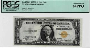 1935A $1 N. Africa Silver Certificate *STAR* note-fr. 2306*- PCGS  64 PPQ - Picture 1 of 6
