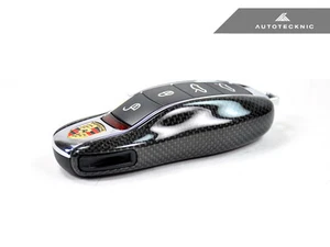REPLACEMENT CARBON FIBER KEY COVER - PORSCHE 92A 970 981 911 991 918 MACAN USA - Picture 1 of 3