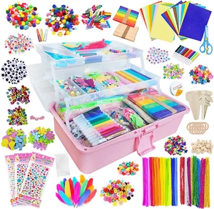 3000 Kids Arts and Crafts Supplies for Kids Girls Crafting Supply in 3 Layered P - Picture 1 of 12