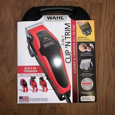 Wahl Hair Clippers 2 IN 1 Built-in Trimmer Clip 'N Trim 20 Piece Set All In One - Image 1 of 4