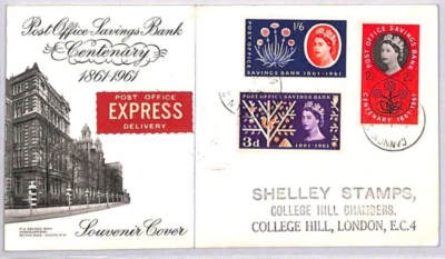 GB *POST OFFICE SAVINGS BANK* FDC 1961 London First Day Cover{samwells}ZE204 - Image 1 of 4