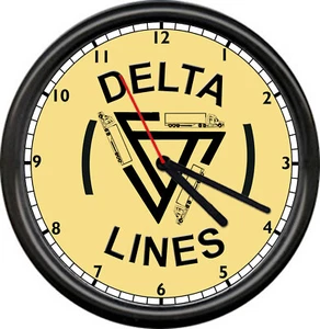Delta Lines Trucking Truck Driver Long Haul Retro Vintage Style Sign Wall Clock - Picture 1 of 1