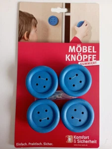 HSI 4 Möbelknöpfe gummiert Kindermöbel  Kautschuk blau - Bild 1 von 2