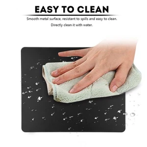 (Black) Mouse Pad Aluminum Alloy Non Slip Mouse Mat Double Sided Dirt - Afbeelding 1 van 10