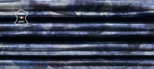 METALLIC BLUE DISTRESSED Very Strong Calf Leather 2 skins 11+sqf 0.8mm #C5882 - Picture 1 of 7