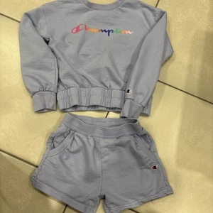 Girls size 6X Champion sweatshirt long sleeve with shorts Purple/ Blue - Picture 1 of 6
