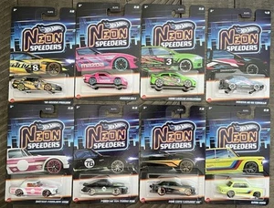 HOT WHEELS Silver Series NEON SPEEDERS 2025 Set Of 8 Honda, Mazda, Porsche… - Picture 1 of 9