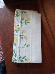 Finlays Scotland Vintage Sheet Yellow Rose Floral 50s? 88" X 103" - Picture 1 of 8