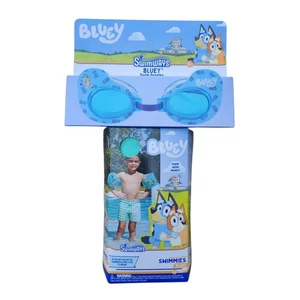 Bluey Swim Set SwimWays Goggles & Floaties Arm Bands 3+ Summer Pool New Sealed - Picture 1 of 12