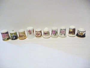 THIMBLE SET OF 10 PORCELAIN & B CHINA TCC MARUTOYO, DAI-ICHI , AKEMI, GERMER++++ - Picture 1 of 10