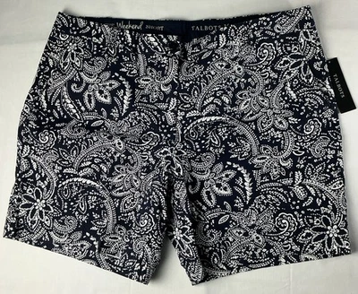 Pantalones Cortos Talbots Blanco y Negro Estampado Texturizado Talla 16 Para Mujer - Nuevos Con Etiquetas Foto 1 de 4