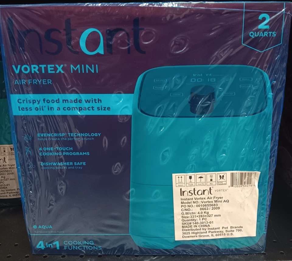 Instant Vortex Mini Air Fryer 2qt 4-in-1 Aqua