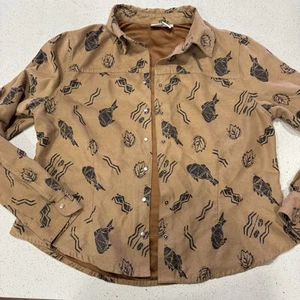 Shaver Lake Jacket shaker M Southwestern Cropped Blazer Native American Suede - Picture 1 of 6