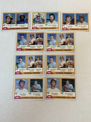 1981 Topps Baseball Cards - '80 League Leaders Cards Lot of 9 - Image 1 of 4