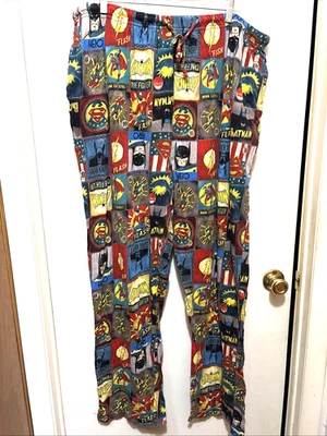 Pantalones DC Comics Super Hero's Talla XXL Pijama Salón Multicolor 100% Algodón De Colección Foto 1 de 4