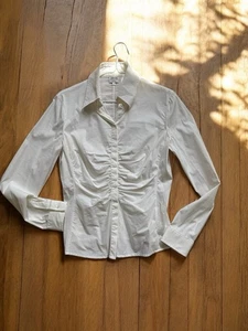 Crisp, Clean, Classic Armani Ruched White Blouse  - Bild 1 von 13