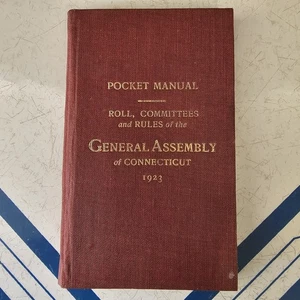 1923 Connecticut General Assembly Pocket Manual - Roll & Rules - Hurley - Picture 1 of 8